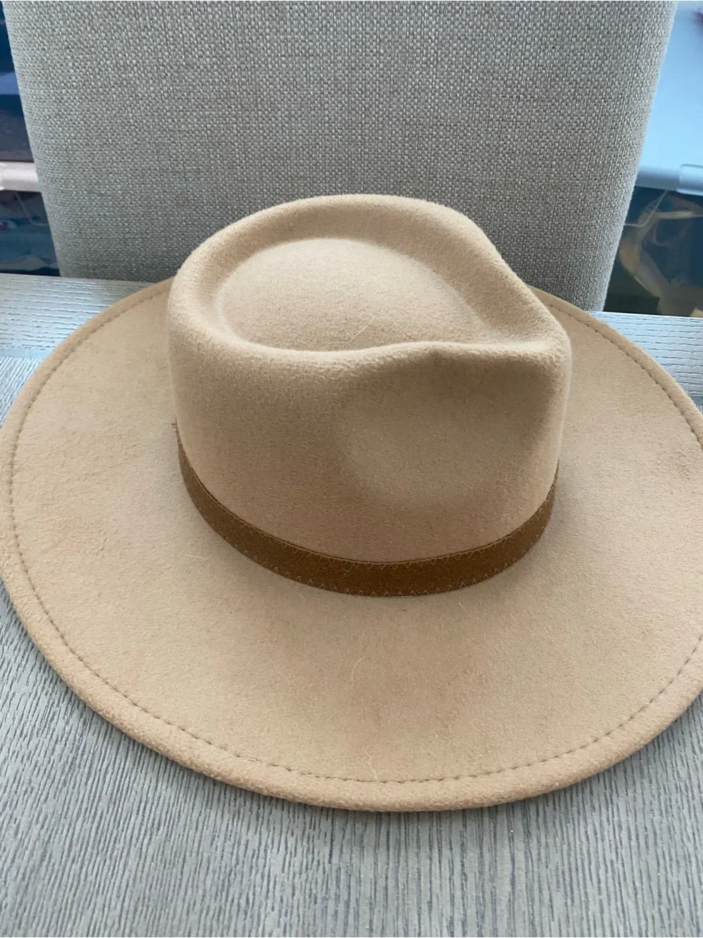 FRYE camel colored wool felt wide brim fedora new with tag festival